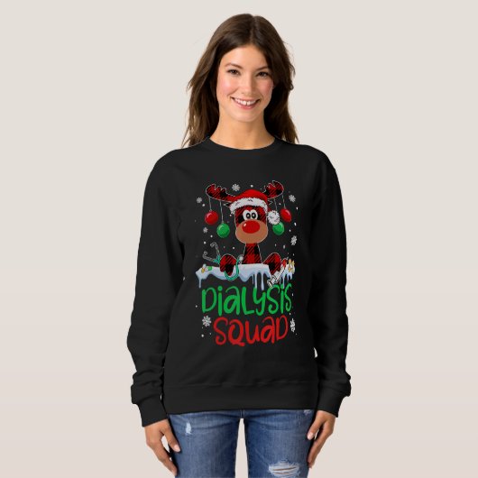 Dialysis Squad Christmas Reindeer Nurse Matching P Trui (Voorkant volledig)