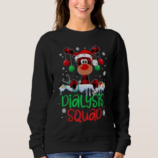 Dialysis Squad Christmas Reindeer Nurse Matching P Trui (Voorkant)