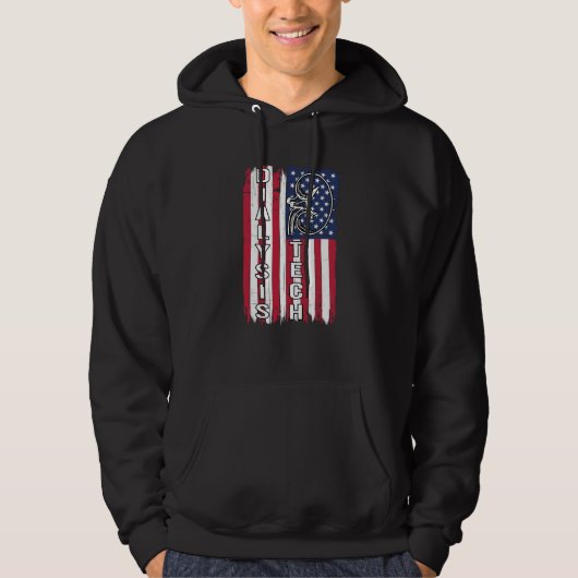 Dialysis Us Flag for Patriotic Dialysis Technician Hoodie (Voorkant)