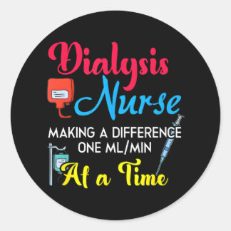 Dialysis verpleegster die een andere Humor maakt Ronde Sticker