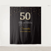 Diamant 50e Verjaardagsfeestje Tapestry Achtergron Wandkleed (Voorkant)