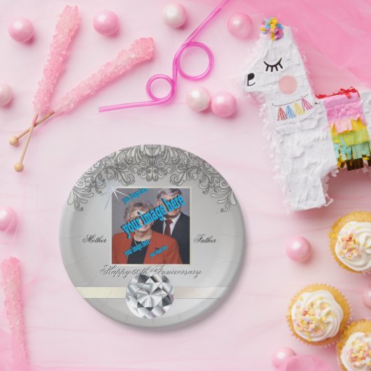 Diamant 60e Bruiloft Jubileum Beschikbaar Papieren Bordje (Feest)