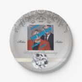 Diamant 60e Bruiloft Jubileum Beschikbaar Papieren Bordje (Voorkant)