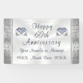 Diamant, 60e Jubileum banners, gepersonaliseerd Spandoek (Horizontaal)