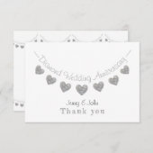 Diamant 60e trouwdag bunting dank u bedankkaart (Voorkant / Achterkant)