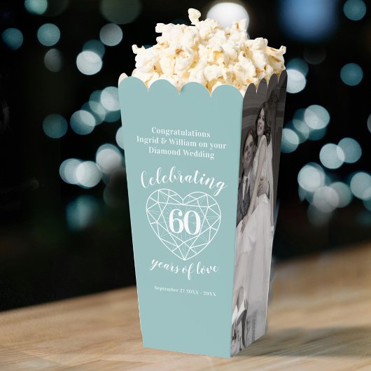 Diamant 60e trouwdag twee foto's bedankdoosjes