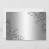 Diamant 60ste verjaardag met foto Zilveren bloemmo Kaart (Achterkant)