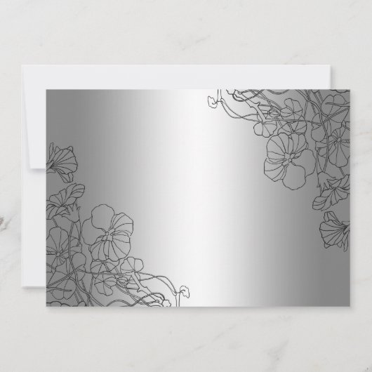 Diamant 60ste verjaardag met foto Zilveren bloemmo Kaart (Achterkant)