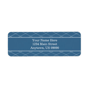 Diamant achtergrond Adresetiketten (blauw) Etiket