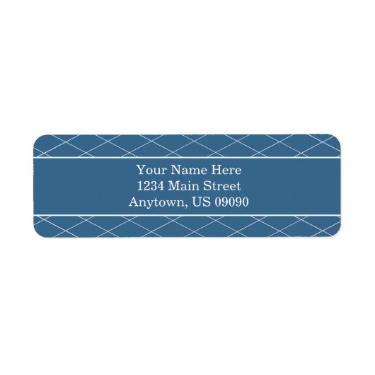 Diamant achtergrond Adresetiketten (blauw) Etiket (Voorkant)