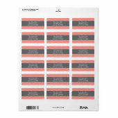 Diamant achtergrond Adresetiketten (koraal / grijs Etiket (Full Sheet)