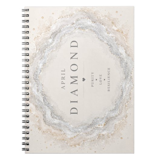 Diamant April Geboortesteen Notitieboek (Voorkant)