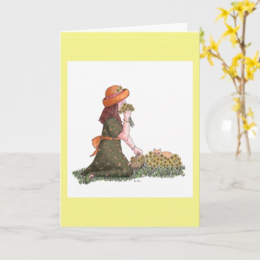 Diamant - April Verjaardag Kaart (Gele Bloem)