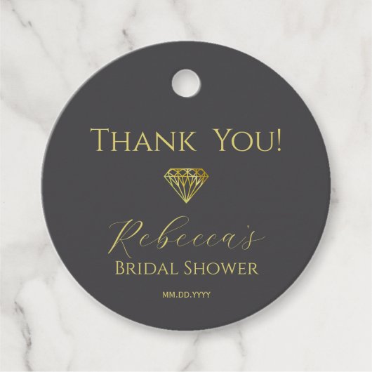 Diamant Bedankt Bruidsfeest Favor Tag Bedankjes Labels (Voorkant)