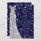 Diamant bezaaid trouwjurk bruids uitnodiging (Voorkant / Achterkant)