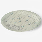  diamant blauwgroen strass elegant papieren bordje (Gekanteld)