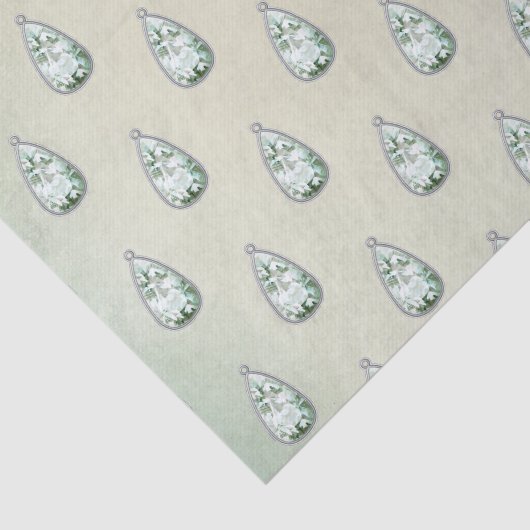 diamant blauwgroen strass patroon tissuepapier (Detail)
