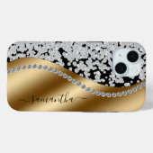 Diamant Bling Gouden Metaal Persoonlijk Schrift  Case-Mate iPhone Case (Achterkant (horizontaal))