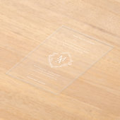 Diamant Bloemen Monogram Huwelijk Acryl Uitnodigingen (Laagn)