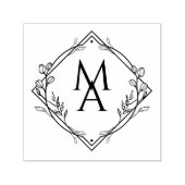 Diamant bloemenmonogram  zelfinktende stempel (Design)