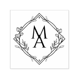 Diamant bloemenmonogram  zelfinktende stempel