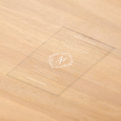 Diamant Bloemig Monogram Trouw Acryl Uitnodigingen (Laagn)