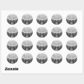 Diamant Boog & Damast 25e Verjaardagssticker Ronde Sticker (Vel)