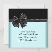 Diamant Boog Turquoise Zwart Feest Template Kaart (Achterkant)