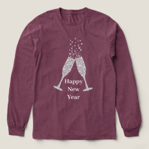 Diamant champagneglazen nieuwjaar Tri-Blend shirt