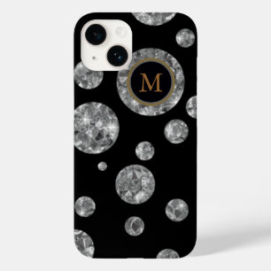 Diamant cirkels op zwart, gepersonaliseerd Case-Mate iPhone 14 hoesje