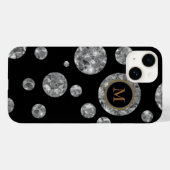 Diamant cirkels op zwart, gepersonaliseerd Case-Mate iPhone case (Achterkant (horizontaal))