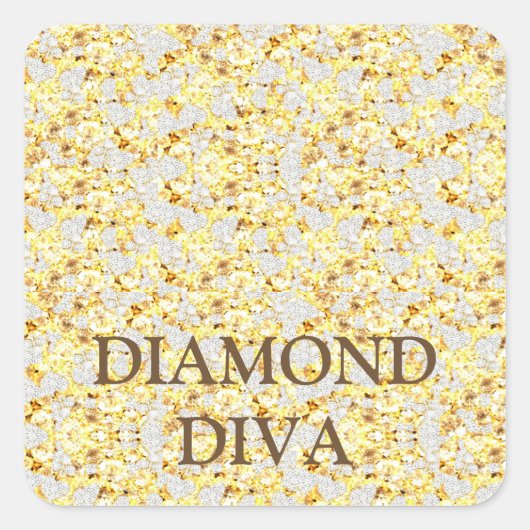 DIAMANT DIVIN  VIERKANTE STICKER (Voorkant)