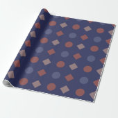 diamant-dot retro geometrisch patroon cadeaupapier (Uitgerold)