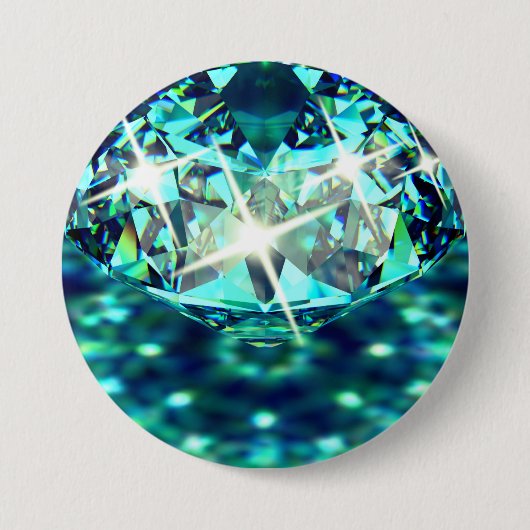 Diamant edelsteen glinsterend elegant ronde button 7,6 cm (Voorkant)