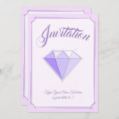 Diamant edelsteen. Sieraden. 60 Bruiloft Jubileum Kaart (Voorkant / Achterkant)