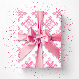 Diamant Eindeloze Knoop Schakering in Roze Cadeaupapier