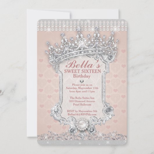 Diamant en Bling Party Uitnodigingen (Voorkant)