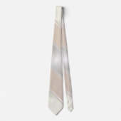 Diamant en Champagne-gekleurd diagonaal gestreepte Stropdas (Voorkant)