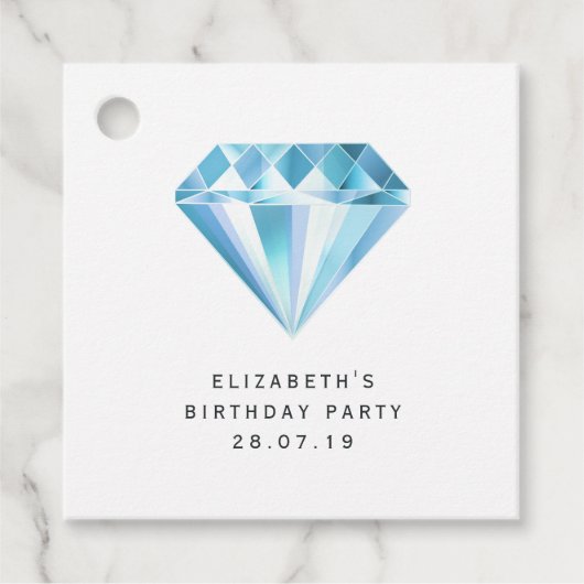 Diamant en Glitter Kant Bedankjes Labels (Voorkant)