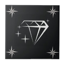 Diamant en Star Patroon Zwart