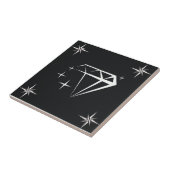 Diamant en Star Patroon Zwart Tegeltje (Zijkant)