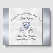 Diamant en zilver bruiloft gastenboek gepersonalis (Voorkant)