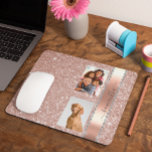Diamant Foto Glitter Naam Initiaal Roze Goud Muismat<br><div class="desc">Dit ontwerp bevat geen echt glitters of lovertjes. Het kan worden gepersonaliseerd in het voorziene gebied door de foto en/of tekst te wijzigen. Of het kan worden aangepast door op "Personaliseer deze sjabloon" te klikken en vervolgens de optie "Klik om verder aan te passen" te kiezen en de achtergrond te...</div>
