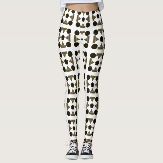 Diamant geometrische kunst leggings (Voorkant)
