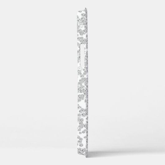 Diamant Gesimuleerde Monogram Zilveren Metaal Blin Case-Mate iPhone Case (Achterkant / Rechts)