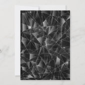 Diamant Glans Glamoureuze Zwarte en Zilveren Bruil Kaart (Achterkant)