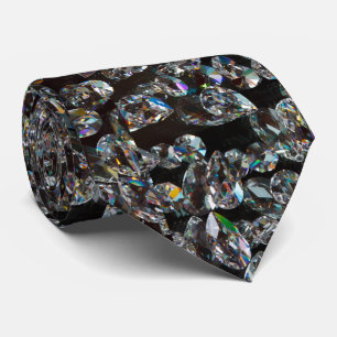 Diamant glinsterend patroon elegant zilver en zwar stropdas