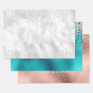 Diamant Glitter Bling Folie look Metaalglans Inpakpapier Vel