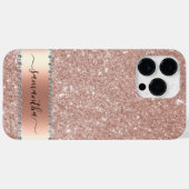 Diamant Glitter Calligrafie Naam Roze Goud Case-Mate iPhone Case (Achterkant (horizontaal))