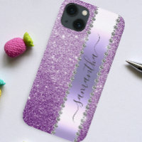 Diamant Glitter Glans Calligrafie Naam Paars